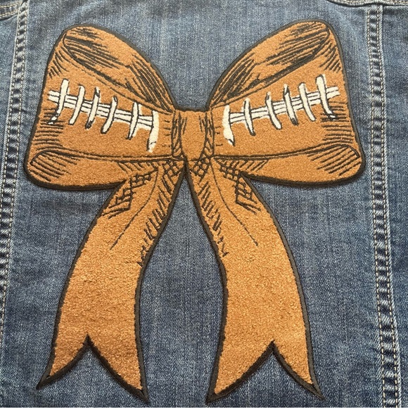 Upcycled Football Denim Jacket - Picture 4 of 6